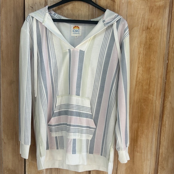 C&C California Tops - C&C California Pastel Striped Hoodie